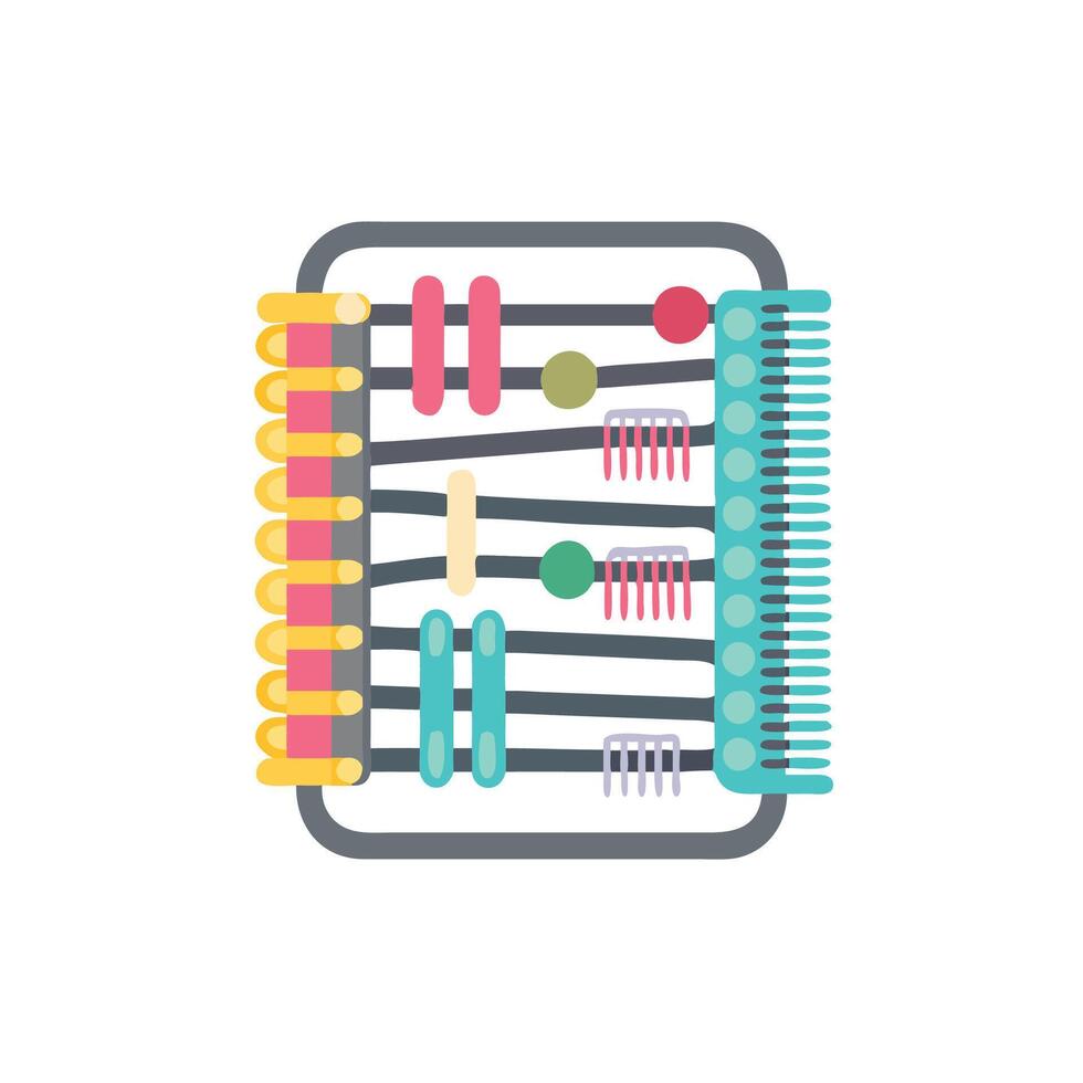 A flat icon of a comb and comb holder vector
