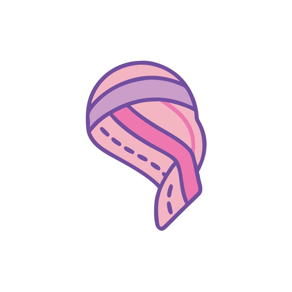 A pink hat with a pink ribbon on it vector