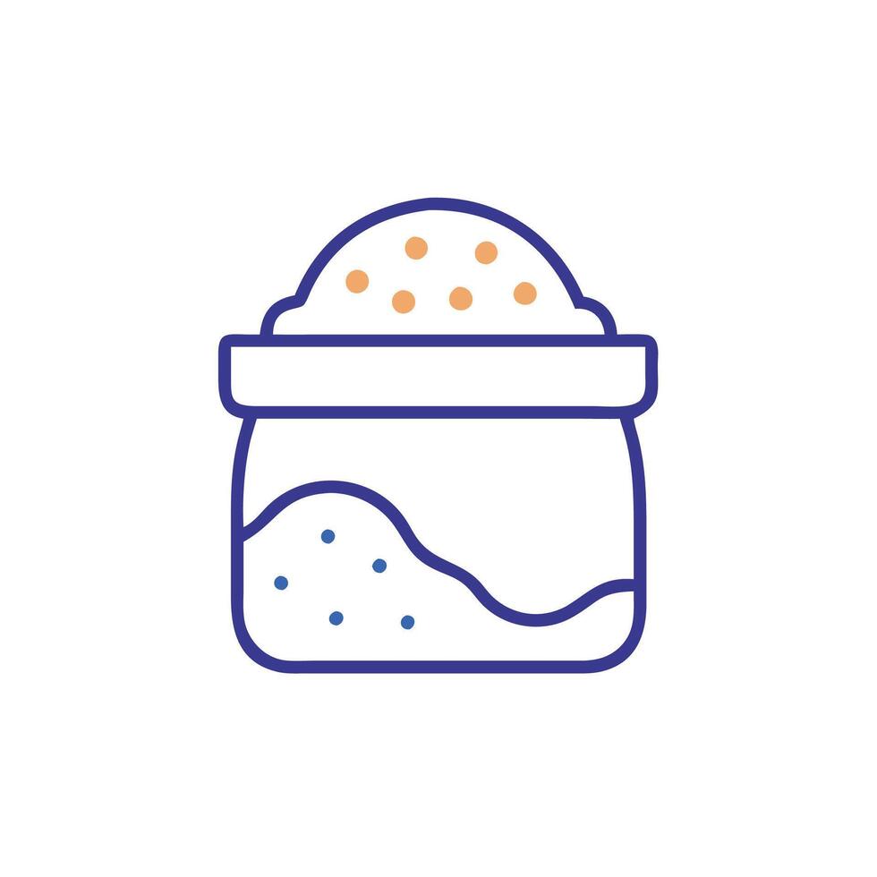 A jar with a bowl of salt and pepper vector