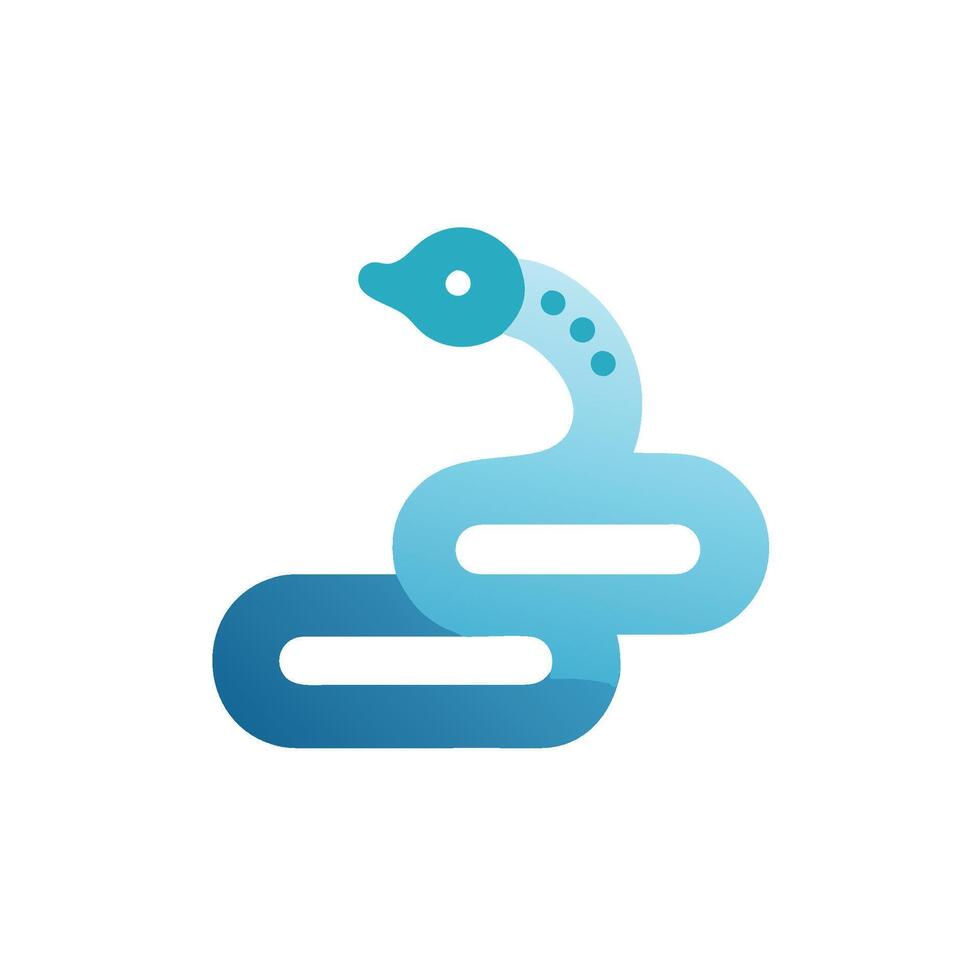 A snake logo with a blue snake on it vector