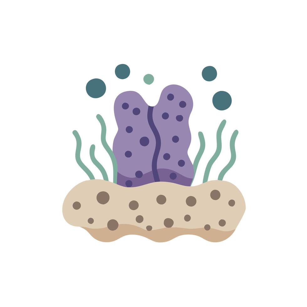 A purple and green plant with bubbles and bubbles vector