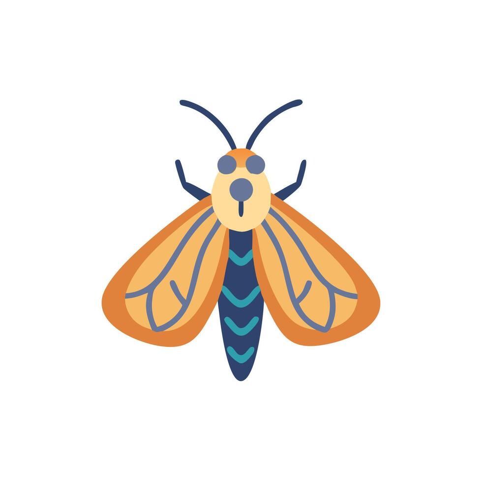 A moth with orange and blue wings vector