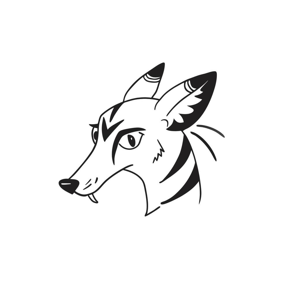 A black and white drawing of a zebra vector