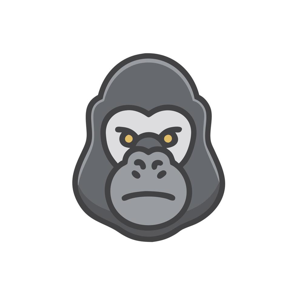 Gorilla head icon in flat style vector