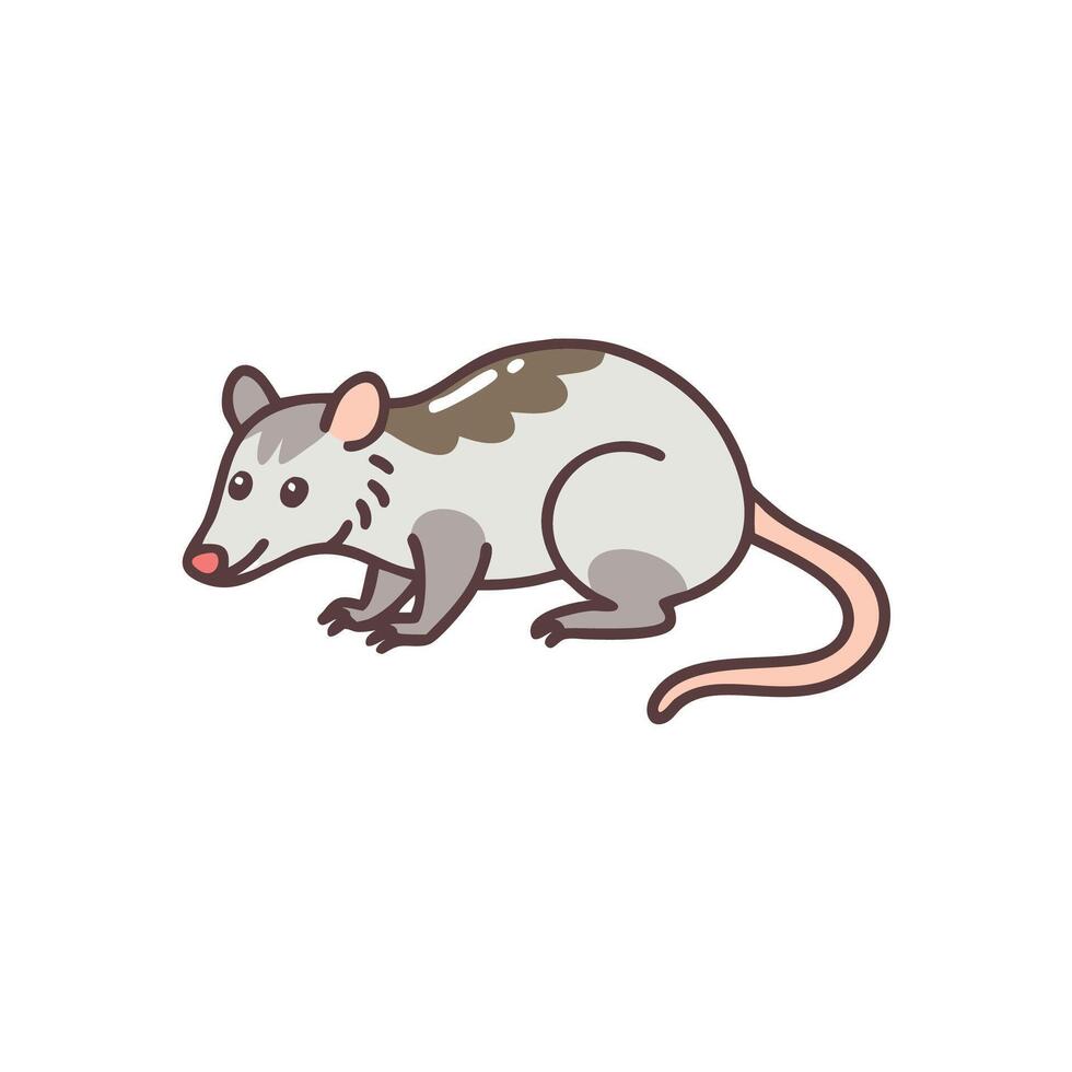 An illustration of a rat with a white background vector