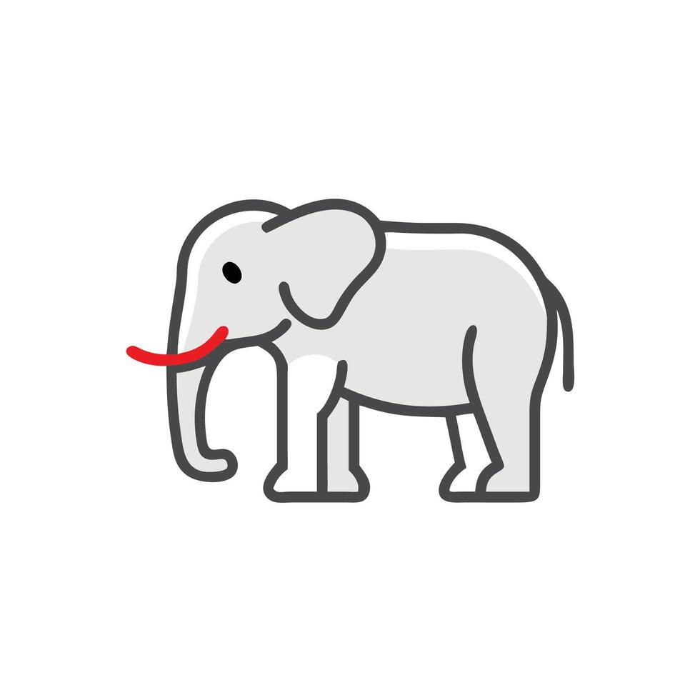 An elephant with a red nose and a white background vector