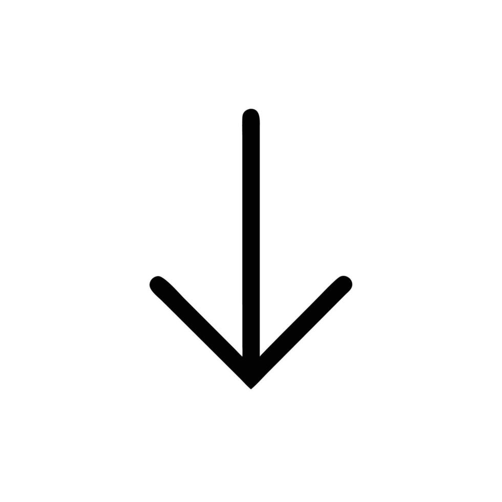 A black arrow pointing down on a white background vector