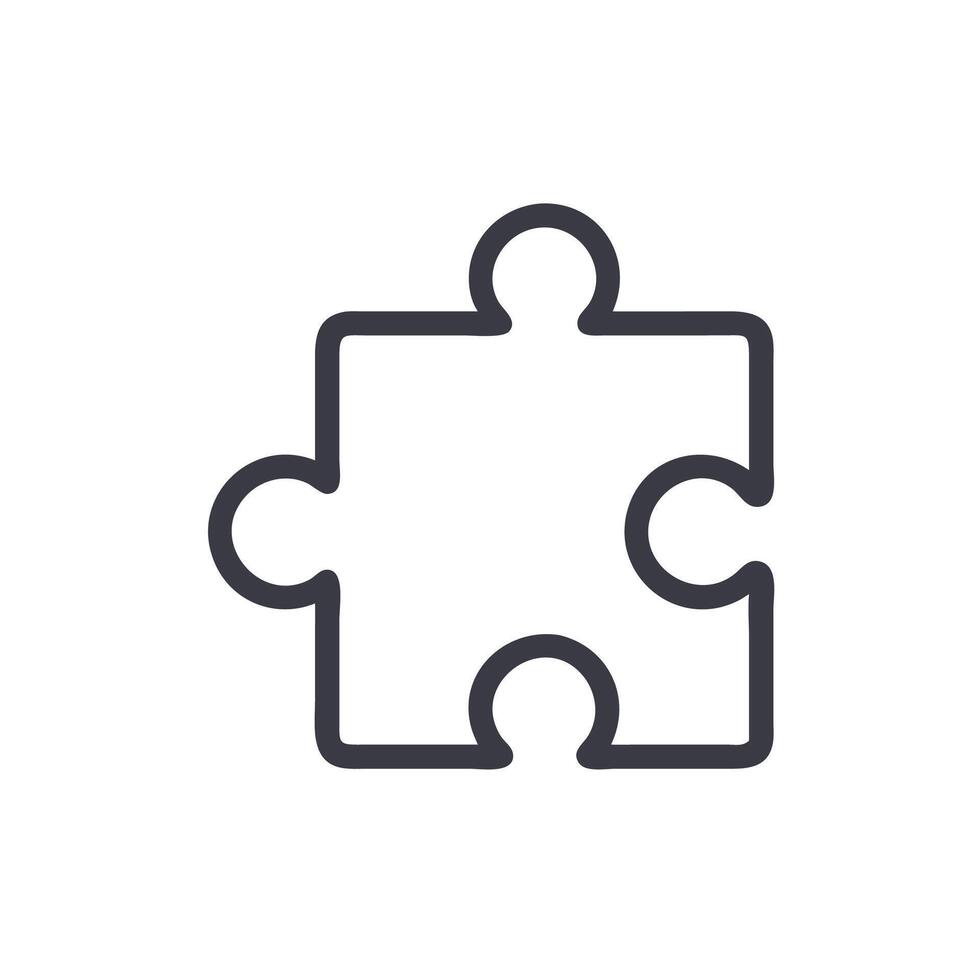 A puzzle piece icon on a white background vector