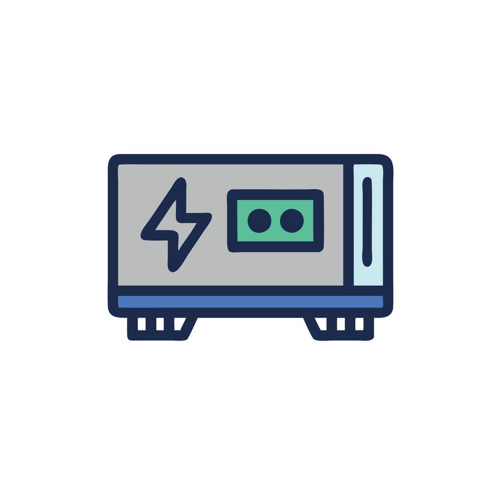 A computer with a lightning bolt on it vector