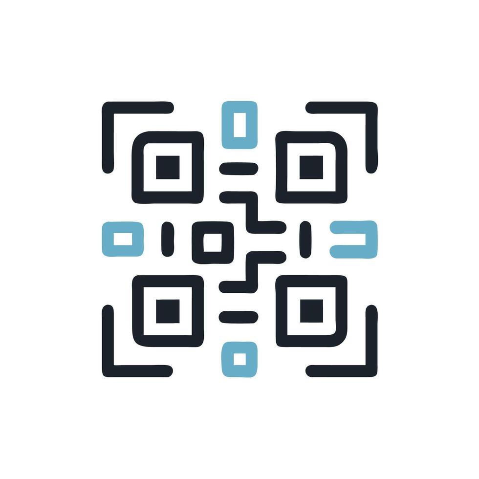 A qr code icon on a white background vector