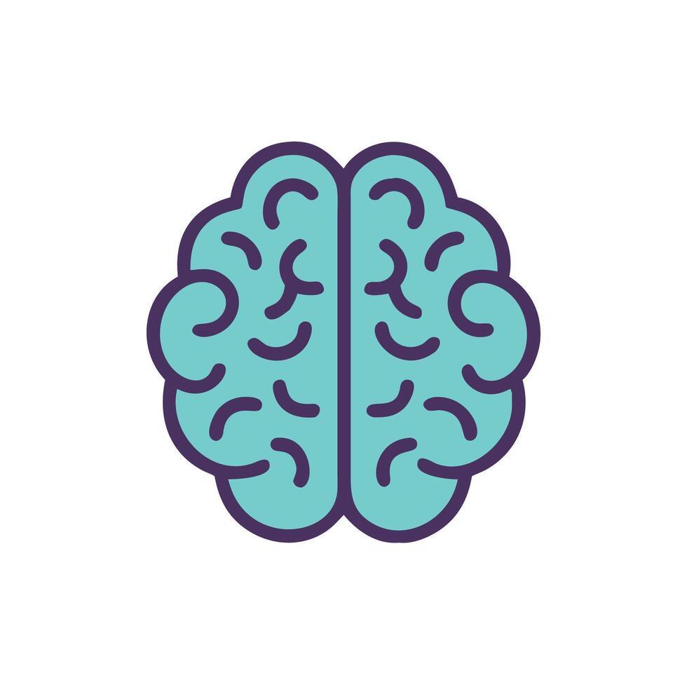 A brain icon with a blue background vector