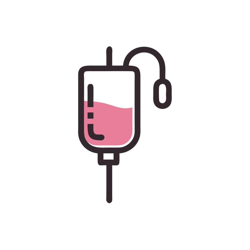 Blood transfusion drip icon, line icon, illustration vector