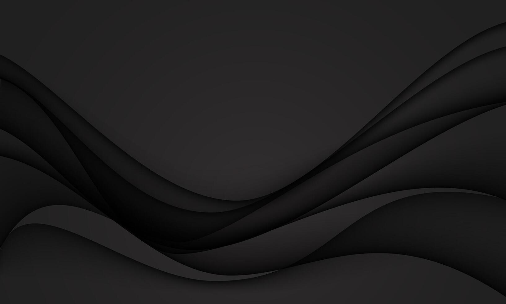 Abstract black curve wave paper cut style background vector