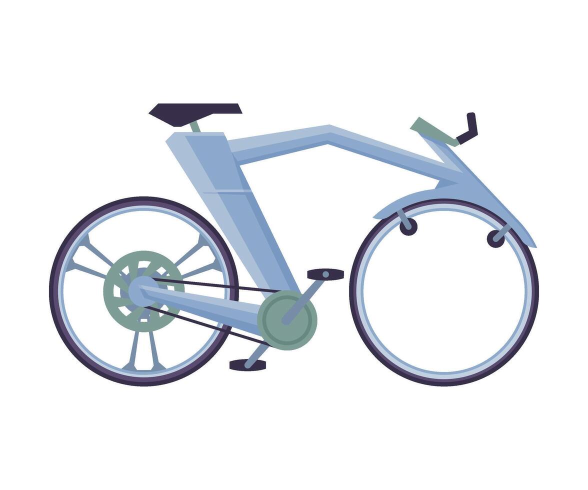 Modern Bicycle, Ecological Sport Transport, Side View Flat Illustration vector