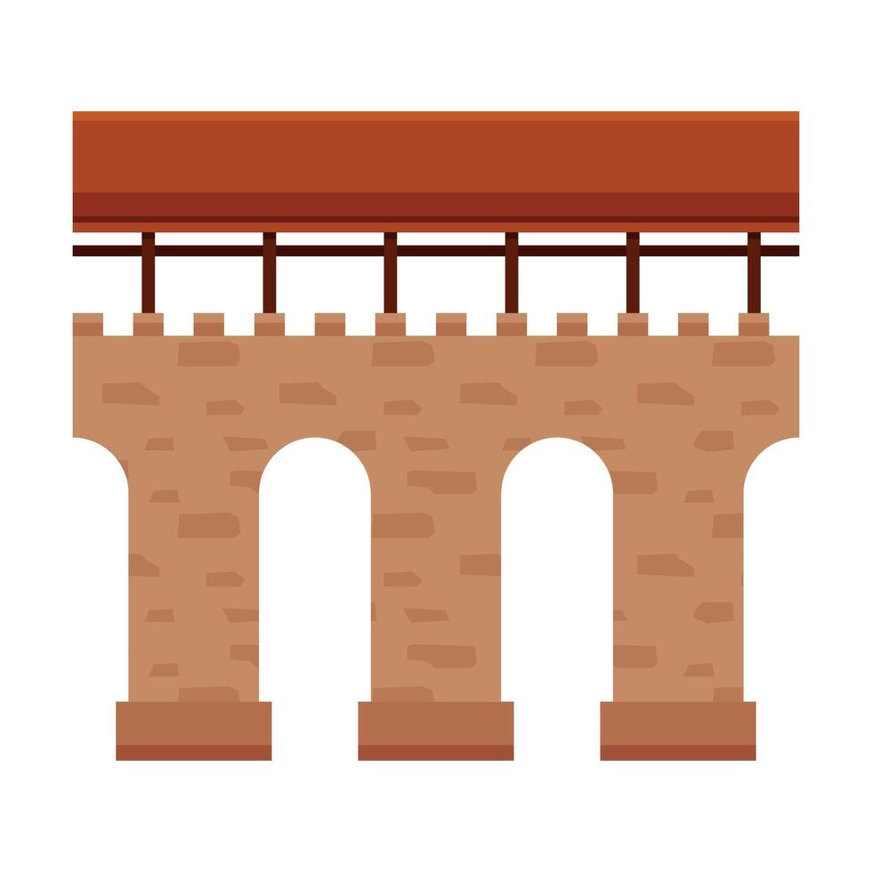 Stone Arcade, Element of Ancient Medieval Castle or Fortress Illustration vector