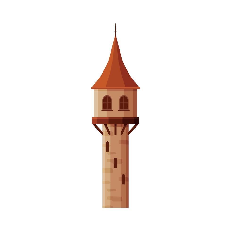 Castle Tower, Part of Medieval Ancient Fortress Illustration vector
