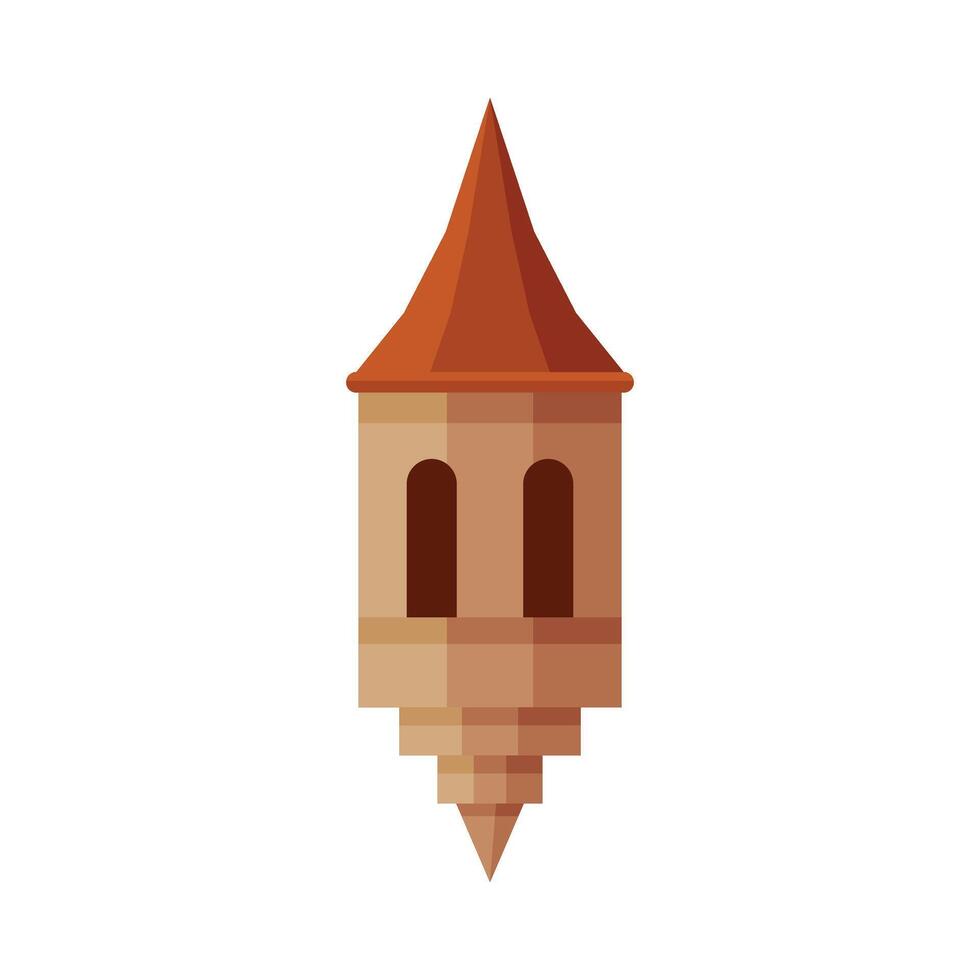 Part of Castle Tower, Medieval Ancient Fortress Element Illustration vector
