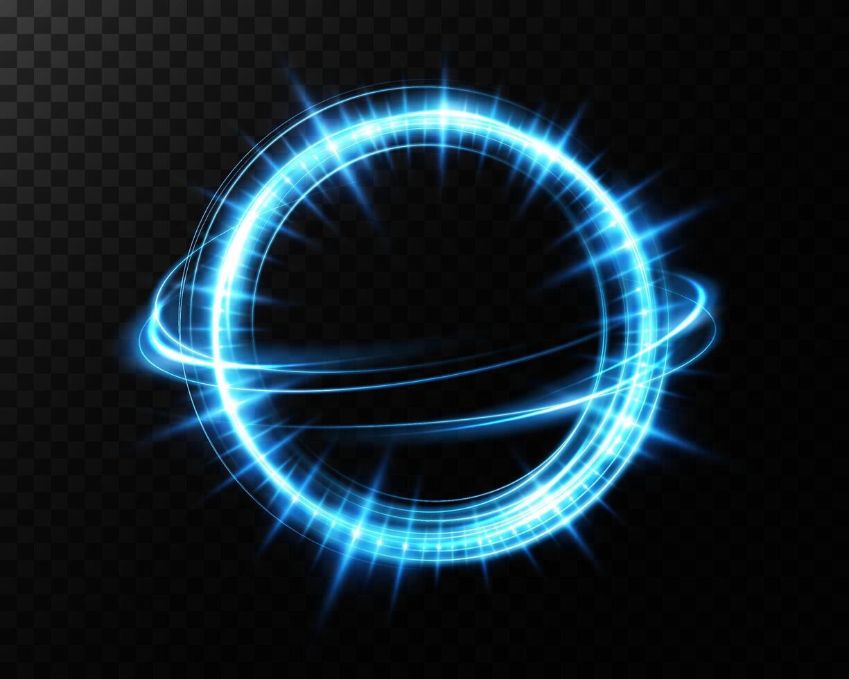 A captivating design depicting a glowing blue circular energy portal with vibrant visuals vector