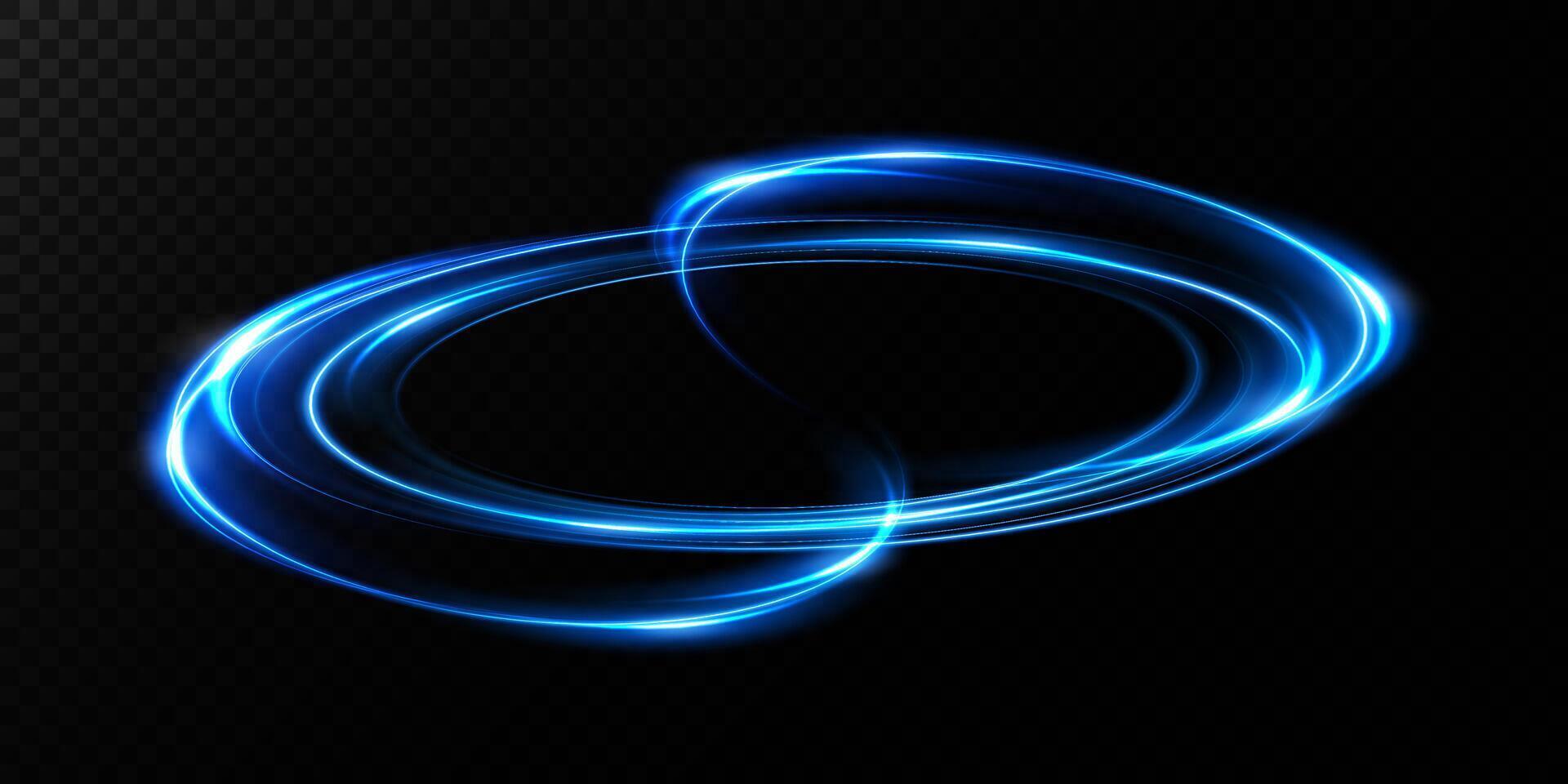 Captivating Dynamic Blue Light Swirls on a Dark Background Create a Mesmerizing Scene vector