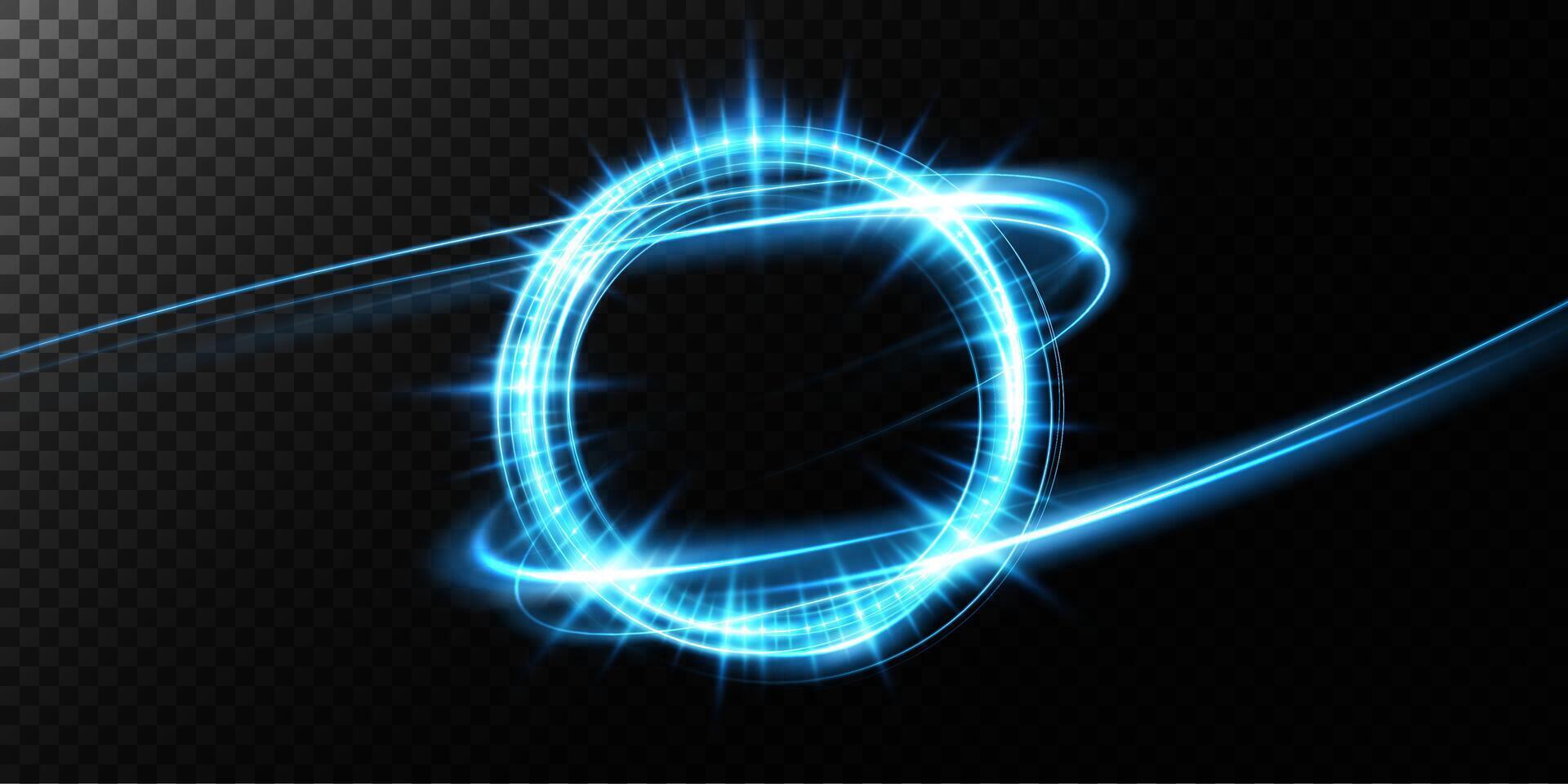 A Dynamic Blue Light Circle Displayed Against an Elegant Dark Background for Visual Impact vector