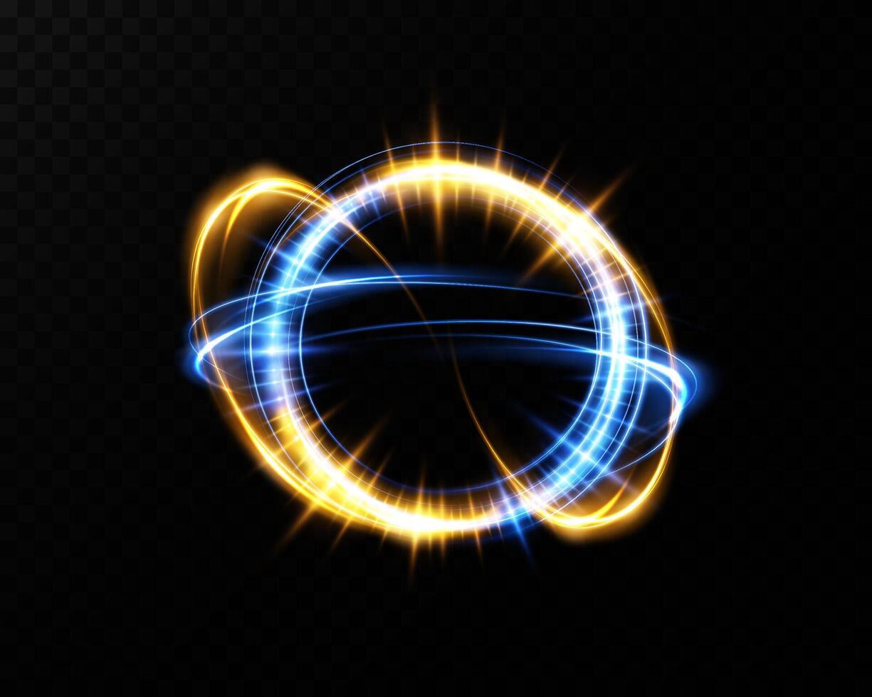 Dynamic Light Ring with Sparkles, Energy Effects, and a mesmerizing color display vector