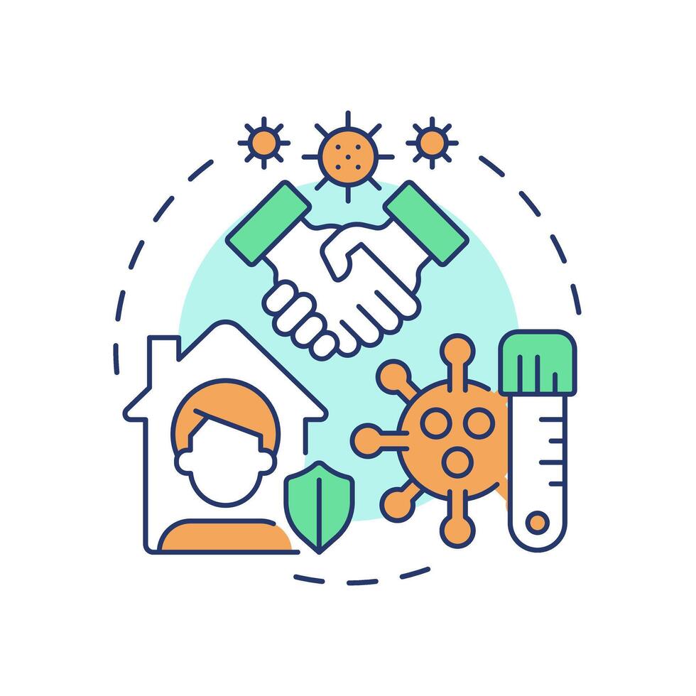 Health emergencies multi color concept icon. Type of critical events. Travel risk management. Round shape line illustration. Abstract idea. Graphic design. Easy to use in promotional material vector