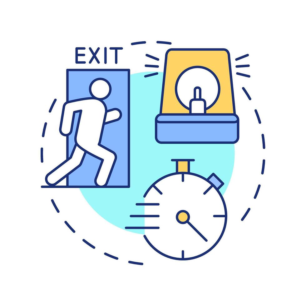 Go now multi color concept icon. Command to leave immediately. Evacuation level. Emergency response. Round shape line illustration. Abstract idea. Graphic design. Easy to use in application vector