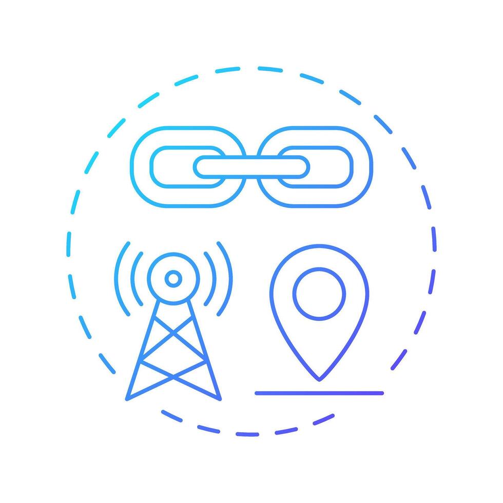 Native web apps blue gradient concept icon. Optimized for platform and integrate with devices capabilities. Round shape line illustration. Abstract idea. Graphic design. Easy to use in presentation vector