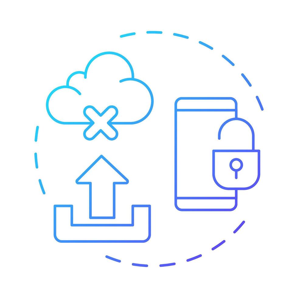 Installable blue gradient concept icon. Adding to home screen without app store. Characteristic of PWAs. Round shape line illustration. Abstract idea. Graphic design. Easy to use in presentation vector