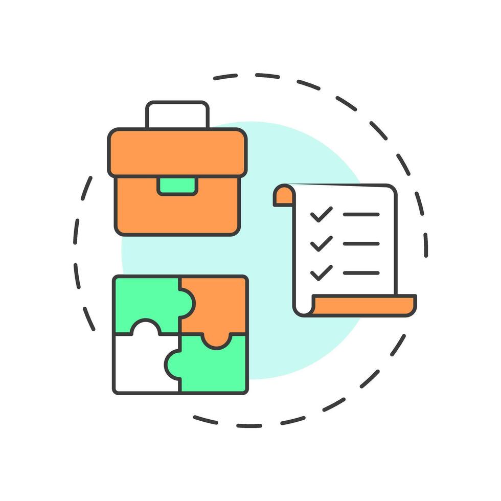 Roles and career levels multi color concept icon. Job application, business compliance. Round shape line illustration. Abstract idea. Graphic design. Easy to use in infographic, presentation vector