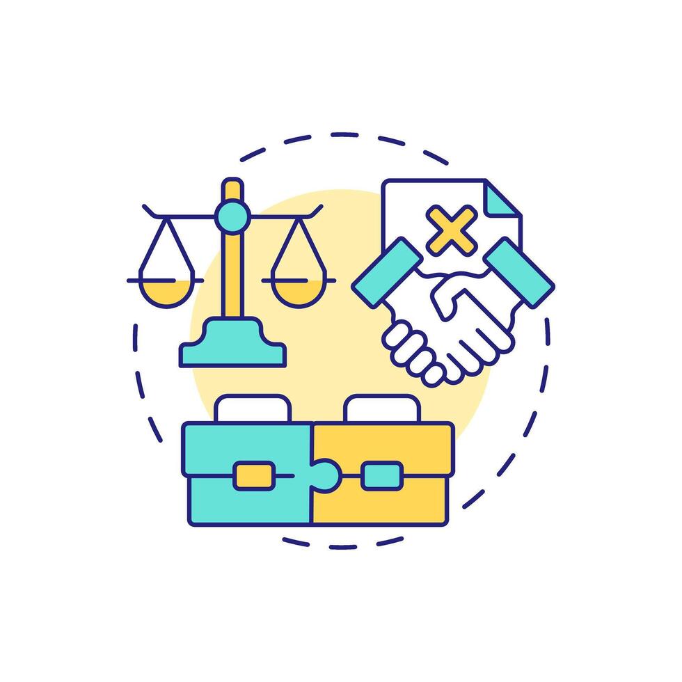 Elimination of reciprocal transactions multi color concept icon. Benefit of intercompany accounting processes. Round shape line illustration. Abstract idea. Graphic design. Easy to use in booklet vector