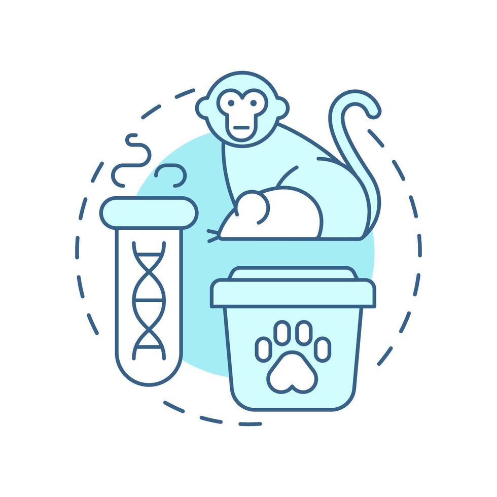Animal waste soft blue concept icon. Biomedical materials. Laboratory research, medical testing. Round shape line illustration. Abstract idea. Graphic design. Easy to use in presentation, article vector