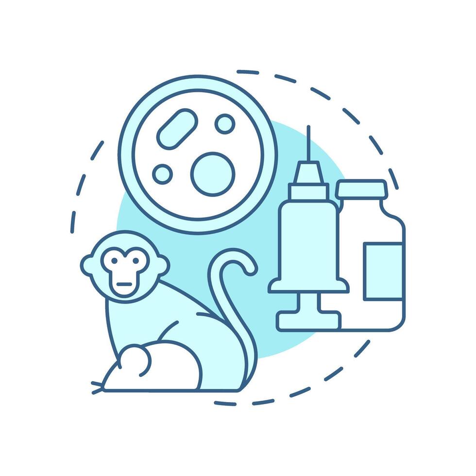 Veterinary soft blue concept icon. Laboratory samples, bio cultures. Animal biomedical waste. Round shape line illustration. Abstract idea. Graphic design. Easy to use in presentation, article vector