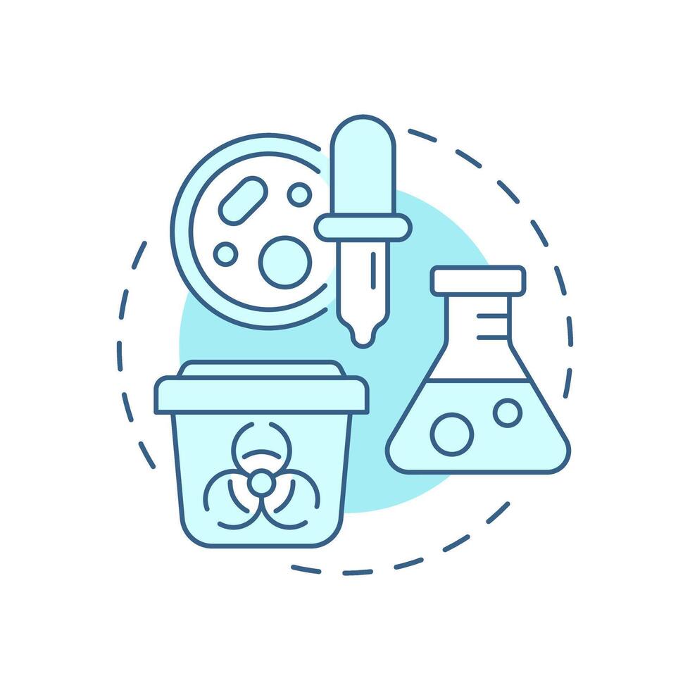 Research laboratories soft blue concept icon. Biological agents, genetic engineering. Round shape line illustration. Abstract idea. Graphic design. Easy to use in presentation, article vector