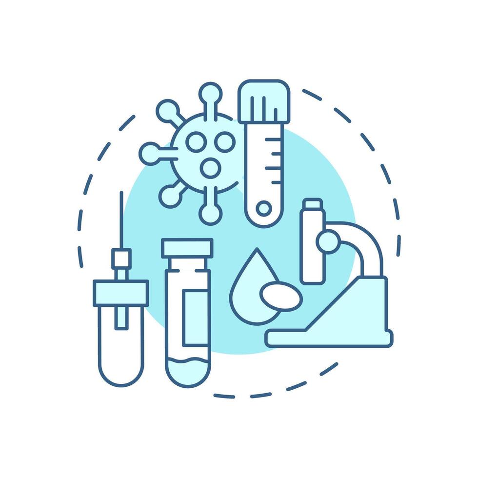 Disease oriented biobanks soft blue concept icon. Biorepository classification. Biological fluids from patients. Round shape line illustration. Abstract idea. Graphic design. Easy to use in article vector