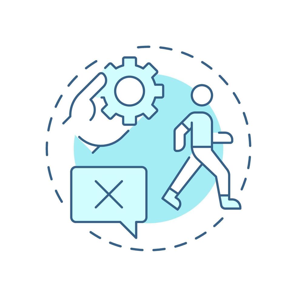 Actions speak louder than words soft blue concept icon. Work process, personal efficiency. Round shape line illustration. Abstract idea. Graphic design. Easy to use in infographic, presentation vector