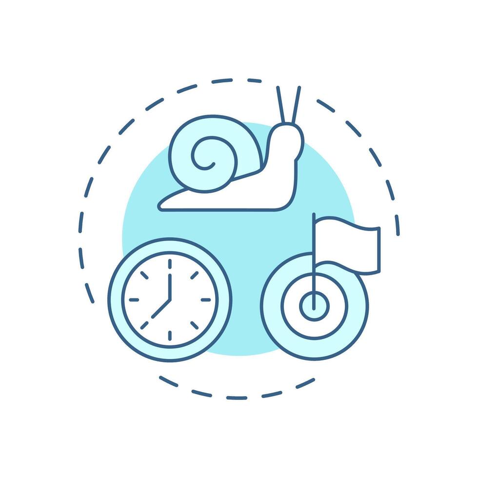 Better late than never soft blue concept icon. Time management, control. Deadline, task. Round shape line illustration. Abstract idea. Graphic design. Easy to use in infographic, presentation vector