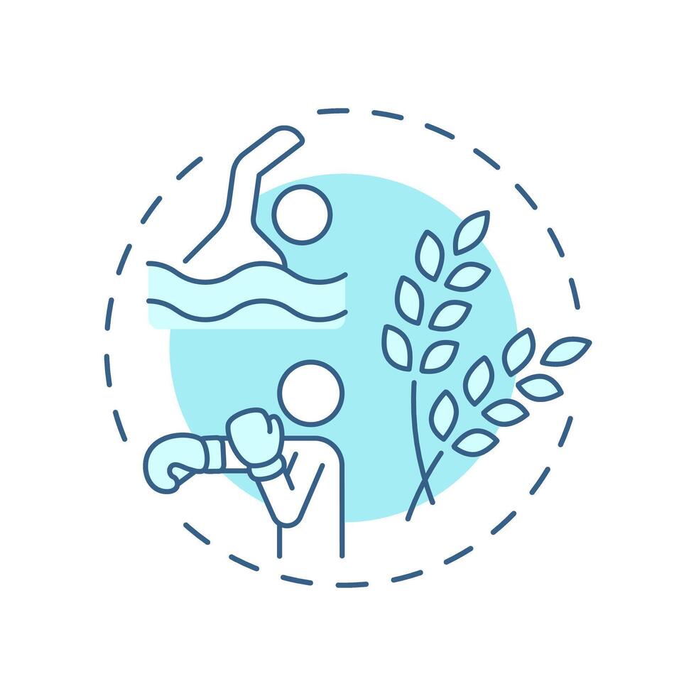 Roll with punches soft blue concept icon. Difficult situation. Adaptability, responsibility. Round shape line illustration. Abstract idea. Graphic design. Easy to use in infographic, presentation vector