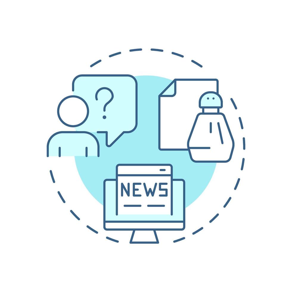 Take with grain of salt multi color concept icon. Critical thinking, skepticism. Social media. Round shape line illustration. Abstract idea. Graphic design. Easy to use in infographic, presentation vector