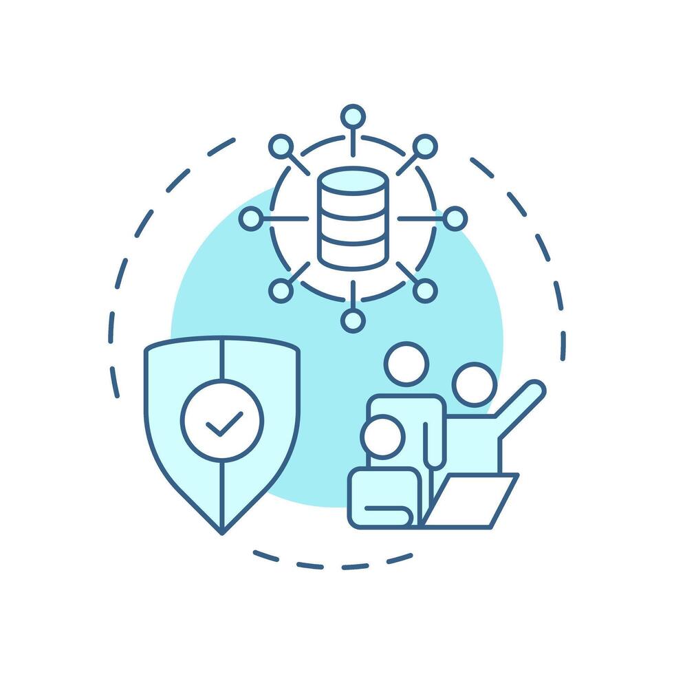 Master data management soft blue concept icon. Organization critical information assets. Digital marketing. Round shape line illustration. Abstract idea. Graphic design. Easy to use in presentation vector