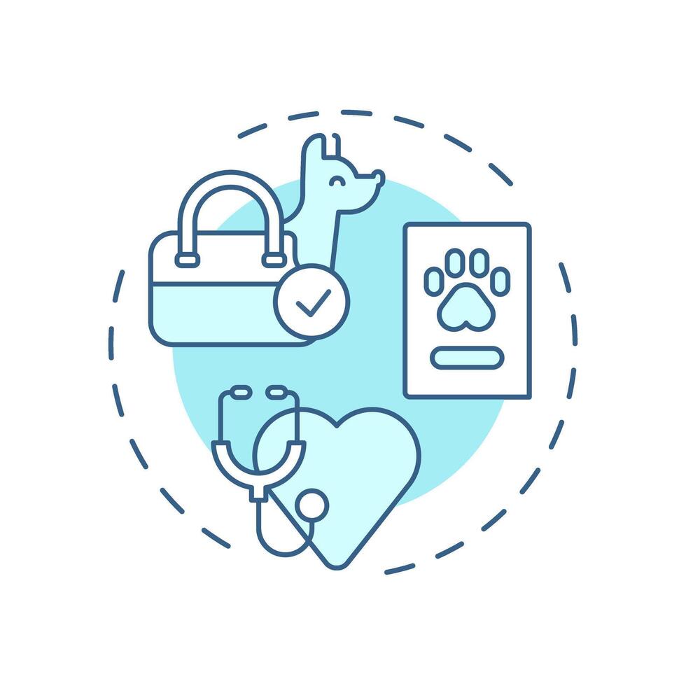 Veterinary inspection services soft blue concept icon. Health standards. Integrated border management. Round shape line illustration. Abstract idea. Graphic design. Easy to use in presentation vector