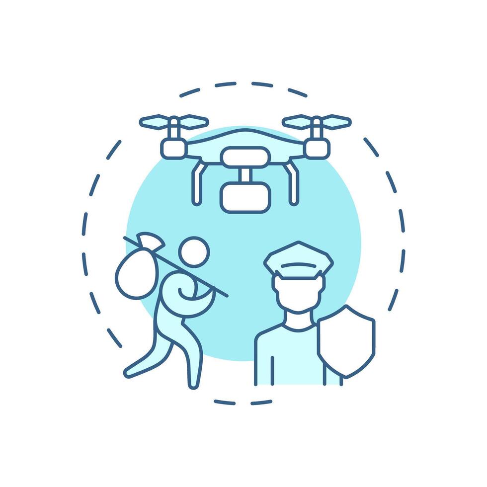 Prevention of illegal immigration soft blue concept icon. Movement across borders. Goal of IBM. Round shape line illustration. Abstract idea. Graphic design. Easy to use in promotional material vector