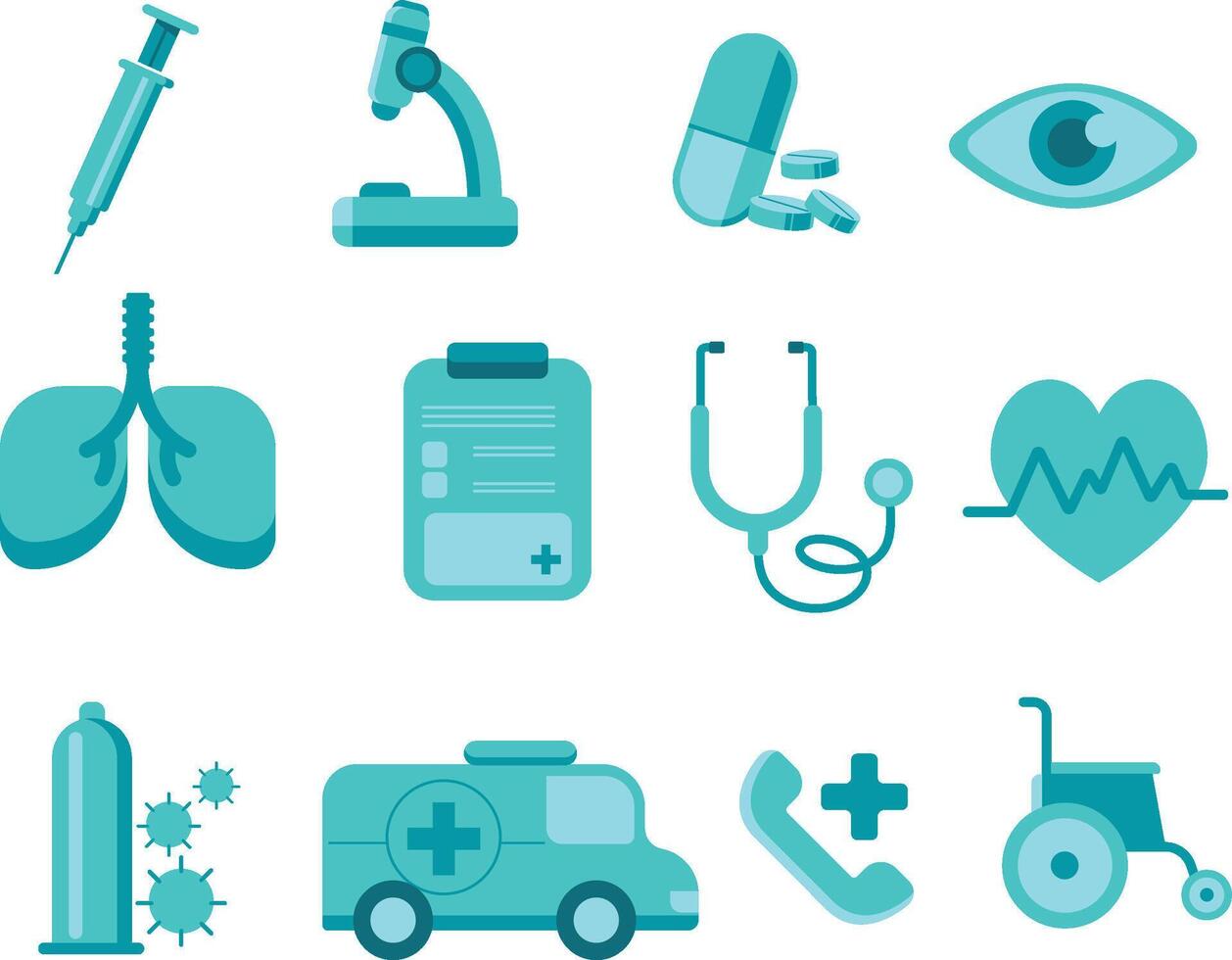 collection of health icons vector