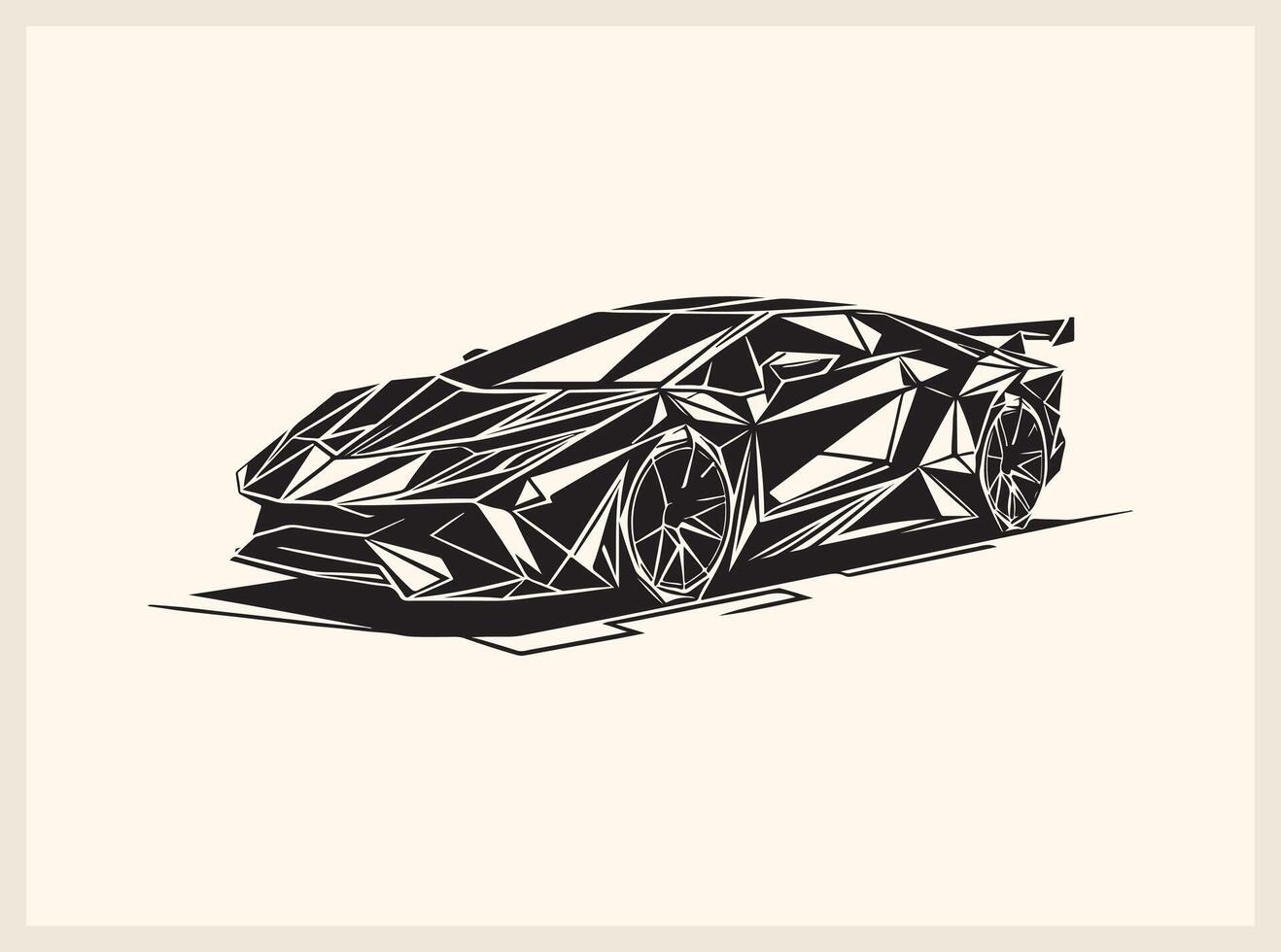 Dynamic Speedster Car in Geometric Outline Form vector