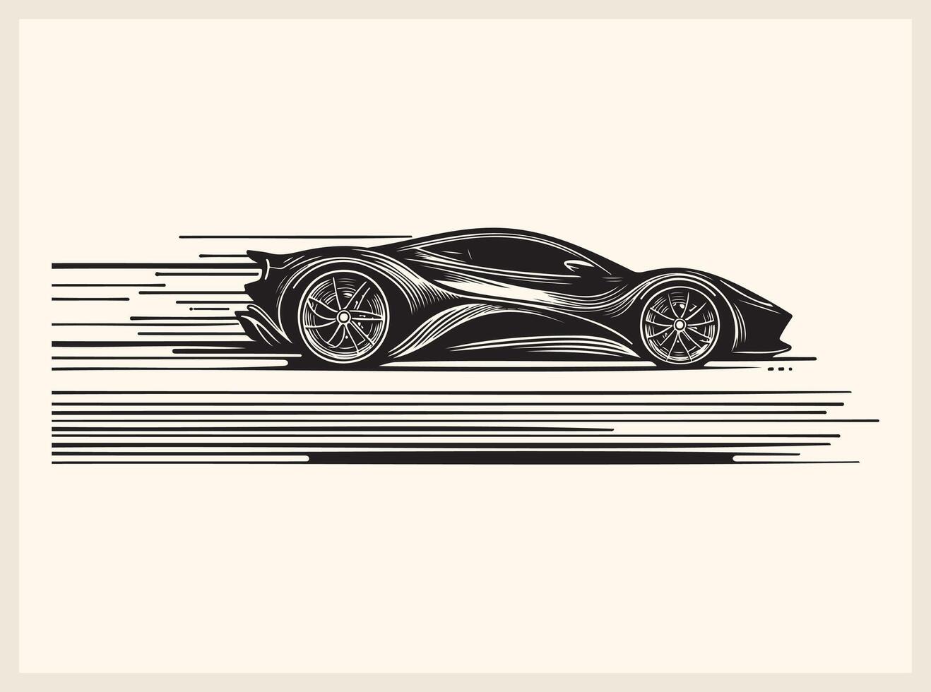 Modern Sports Car Silhouette with Motion Streaks vector