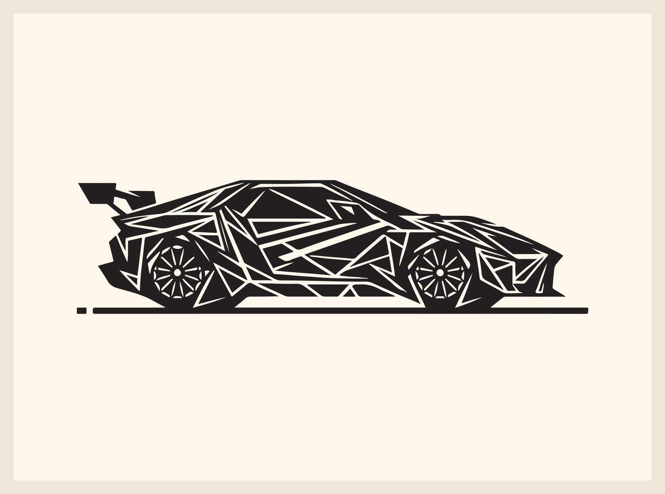 Geometric Speedster Car Design for Racing Concepts vector