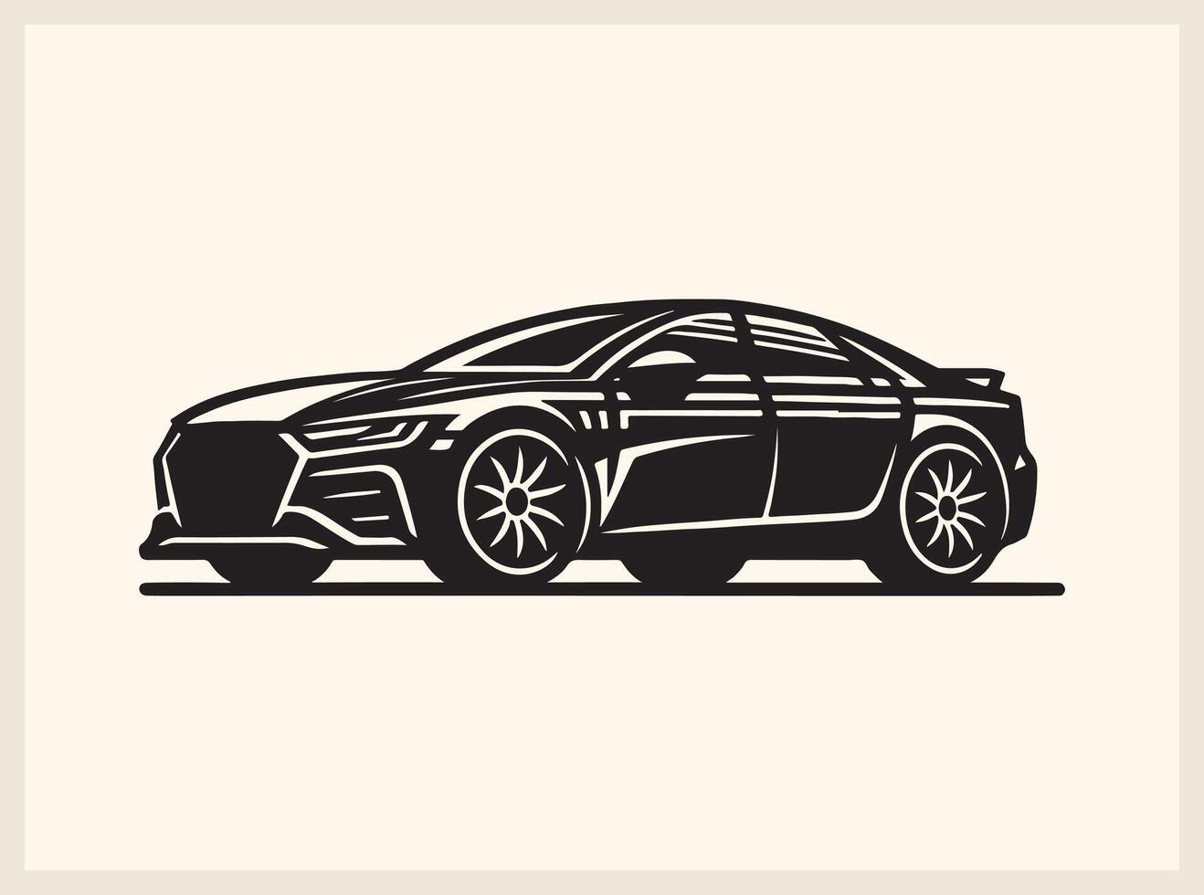 Simple and Elegant Car Silhouette Outline vector