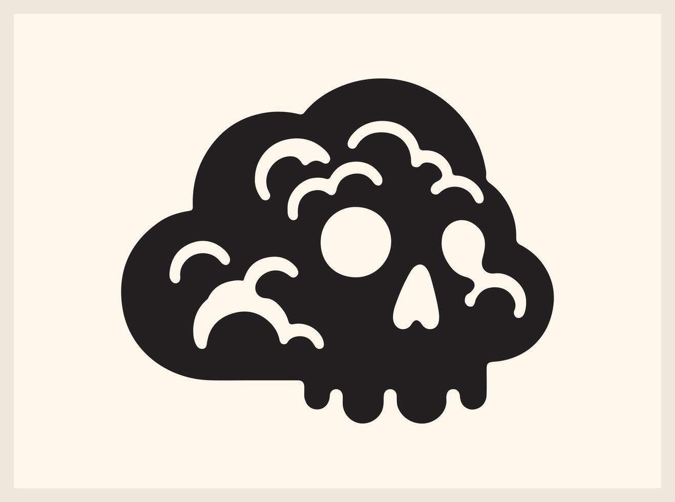 Haunting Skull-Shaped Cloud for Mysterious Designs vector