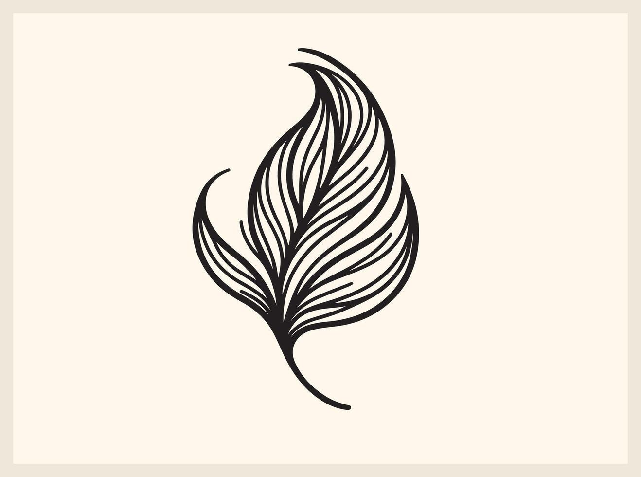 Hand-Drawn Botanical Leaf Outline Sketch vector