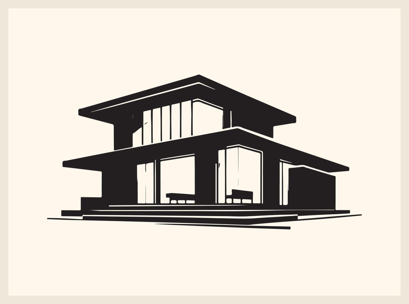 Sleek and Stylish Modern Minimalist Home Concept vector